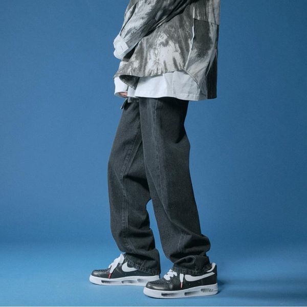 men's jeans straight loose ins trendy brand black pendant wide leg pants korean trend mopping daddy's street style, Blue
men's jeans straight loose ins trendy brand black pendant wide leg pants korean trend mopping daddy's street style, Blue