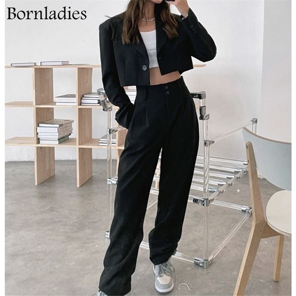 bornladies autumn two piece sets korean fashion blazer suits women crop coat and pant long sleeve ensemble 2 pieces outfit 220315, White
bornladies autumn two piece sets korean fashion blazer suits women crop coat and pant long sleeve ensemble 2 pieces outfit 220315, White