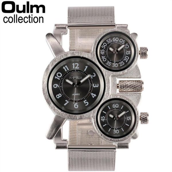 wristwatches oulm watches mens stainless steel band 3 quartz time zones clock relogios masculinos 2021 army vintage watch, Slivery;brown
wristwatches oulm watches mens stainless steel band 3 quartz time zones clock relogios masculinos 2021 army vintage watch, Slivery;brown