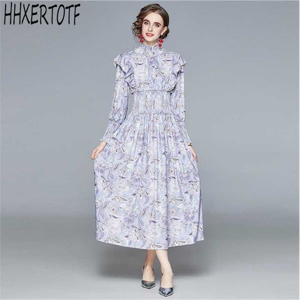 autumn winter women long sleeve party dress runway print flower maxi 210531, Black;gray
autumn winter women long sleeve party dress runway print flower maxi 210531, Black;gray
