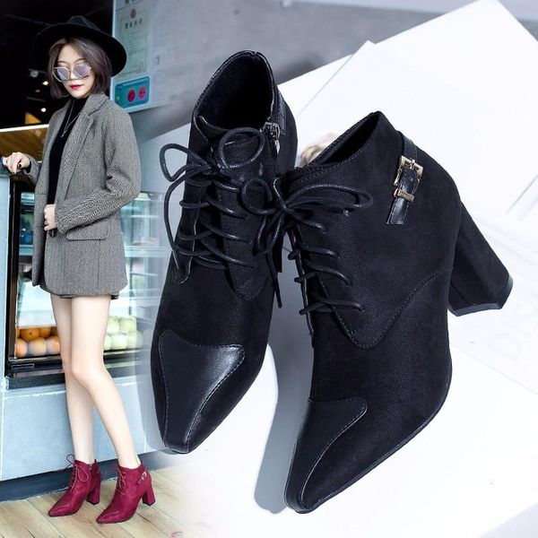 boots women female 2021 autumn winter single women's shoes high-heeled net red thick with ankle, Black
boots women female 2021 autumn winter single women's shoes high-heeled net red thick with ankle, Black