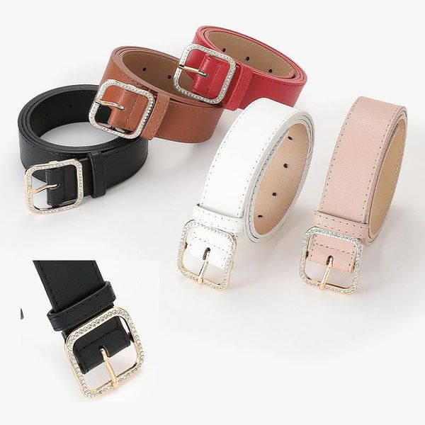 belts temperament fashion point diamond inlaid ladies square buckle casual wide belt pure color wild women 2021, Black;brown
belts temperament fashion point diamond inlaid ladies square buckle casual wide belt pure color wild women 2021, Black;brown