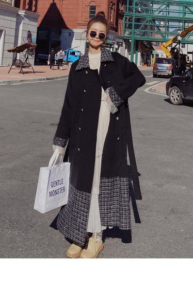 women's wool & blends korean style 2021 autumn winter small fragrant wind jacket women coats elegant overcoat loose and warm woolen lon, Black
women's wool & blends korean style 2021 autumn winter small fragrant wind jacket women coats elegant overcoat loose and warm woolen lon, Black