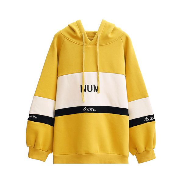 warm plush thickened medium length loose large contrast color hoodie for women, Blue;black
warm plush thickened medium length loose large contrast color hoodie for women, Blue;black