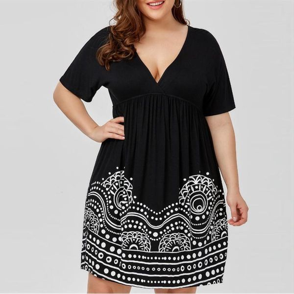 women's swimwear 2021 retro print plus size summer dress women casual v neck high waist short sleeve for woman vintage black dresses ro, White;black
women's swimwear 2021 retro print plus size summer dress women casual v neck high waist short sleeve for woman vintage black dresses ro, White;black