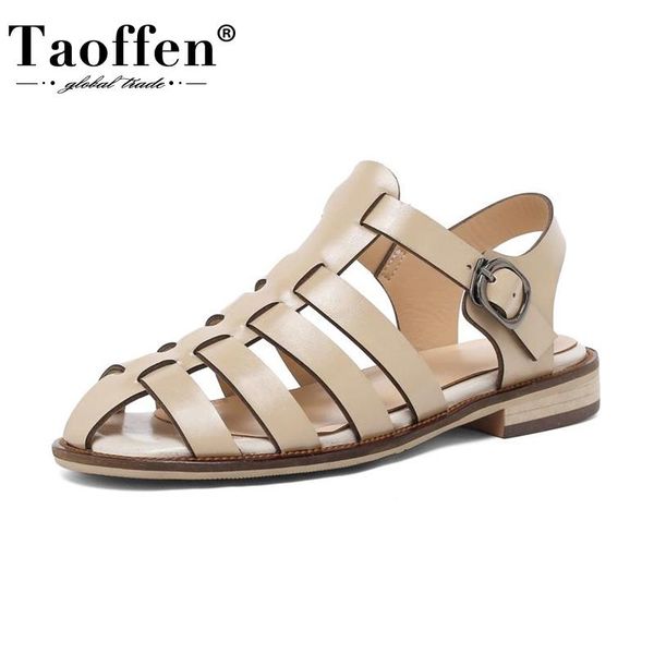 sandals taoffen fashion women real leather shoes summer buckle strap hollow out beach casual ladies footwear size 34-41, Black
sandals taoffen fashion women real leather shoes summer buckle strap hollow out beach casual ladies footwear size 34-41, Black