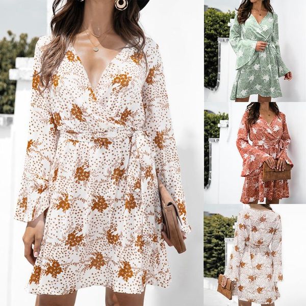 casual dresses chic women mini autumn flared sleeve v-neck lace-up printed floral dress elegant fashion, Black;gray
casual dresses chic women mini autumn flared sleeve v-neck lace-up printed floral dress elegant fashion, Black;gray