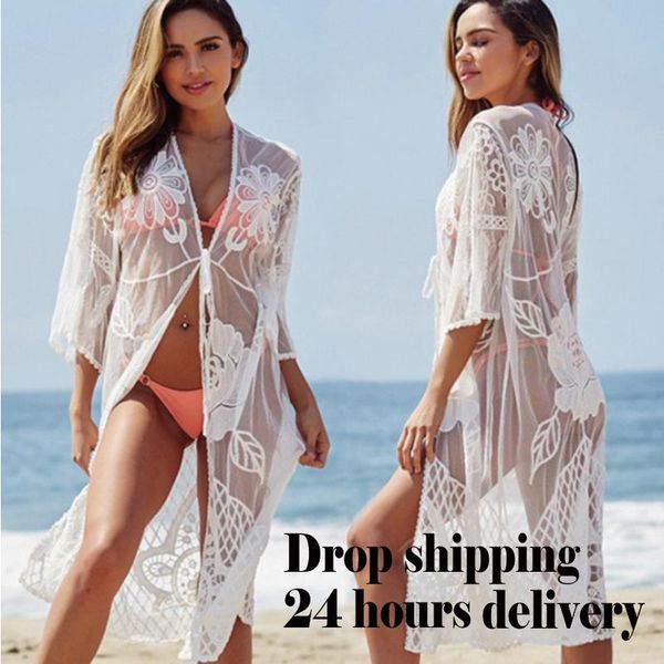 women's swimwear boho cover up blouse mesh water-soluble lace hollow loose bikini quick-drying swimsuit sunscreen skirt bathing beachwe, White;black
women's swimwear boho cover up blouse mesh water-soluble lace hollow loose bikini quick-drying swimsuit sunscreen skirt bathing beachwe, White;black