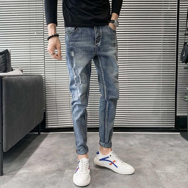 men's jeans korean for men classic slim trousers 2021 spring casual vintage stretch denim fashion male clothing, Blue
men's jeans korean for men classic slim trousers 2021 spring casual vintage stretch denim fashion male clothing, Blue