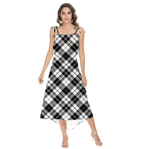 casual dresses plaid 3d digital printing summer slim mid-length dress suspender, Black;gray
casual dresses plaid 3d digital printing summer slim mid-length dress suspender, Black;gray