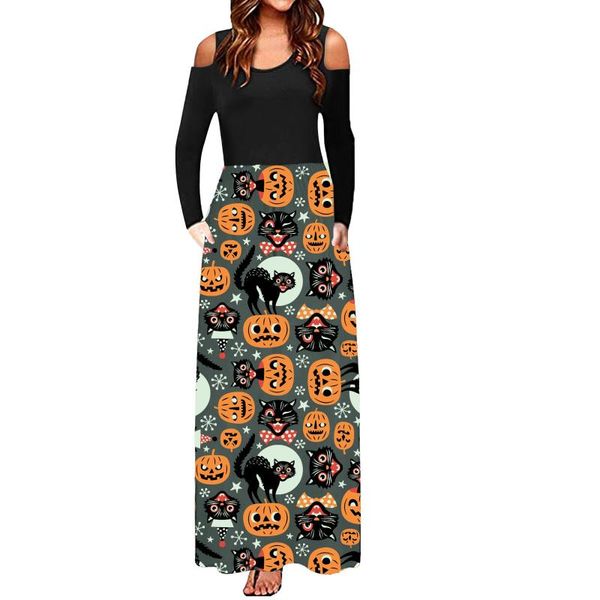 casual dresses fall for women 2021 womens fashion off shoulder halloween print long sleeves elegant maxi dress vestidos mujer verano, Black;gray
casual dresses fall for women 2021 womens fashion off shoulder halloween print long sleeves elegant maxi dress vestidos mujer verano, Black;gray