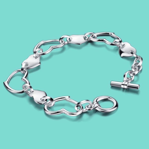 100% 925 silver women's heart chain bracelet charm jewelry to button valentine's day gift, Black
100% 925 silver women's heart chain bracelet charm jewelry to button valentine's day gift, Black
