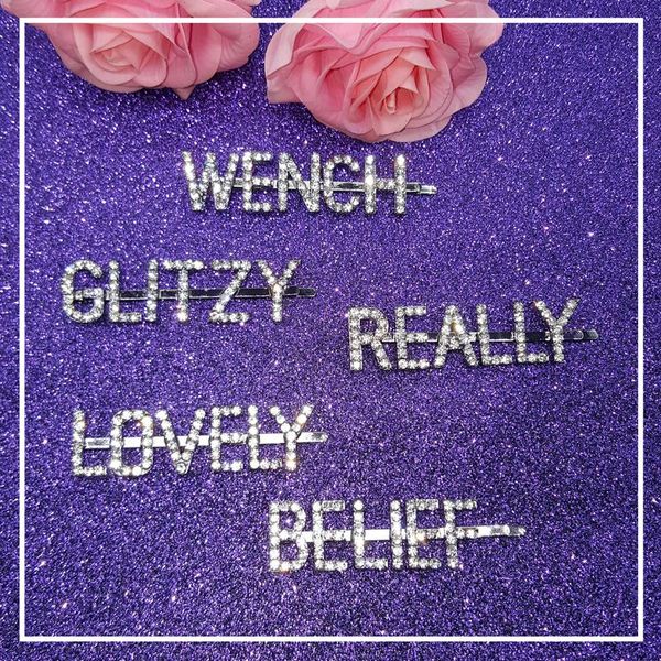 hair clips & barrettes arrival word hairclips "wench" "glitzy" "really" "lovely" "belief", Golden;silver 
hair clips & barrettes arrival word hairclips "wench" "glitzy" "really" "lovely" "belief", Golden;silver