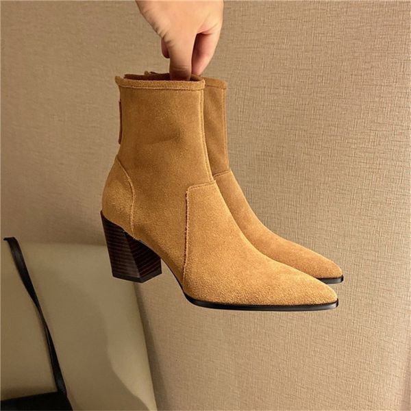 toe spring/autumn to women's pointed chunky heel leather suede shoes high jump height (five inches-eight inches) retro solid z0zl, Black
toe spring/autumn to women's pointed chunky heel leather suede shoes high jump height (five inches-eight inches) retro solid z0zl, Black