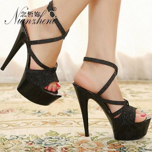 dress shoes 6 inches flash powder high heels open toe nightclub pole dance stage show sxey stripper models party full, Black
dress shoes 6 inches flash powder high heels open toe nightclub pole dance stage show sxey stripper models party full, Black