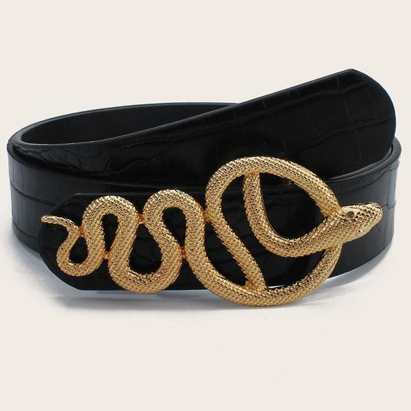 belts 2021 women's belt gothic style luxury alloy snake creative retro simple button buckle punk jeans leather, Black;brown
belts 2021 women's belt gothic style luxury alloy snake creative retro simple button buckle punk jeans leather, Black;brown