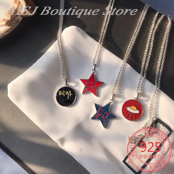 chains g necklace 952 sterling silver five-pointed star flying saucer enamel pendant original 1:1 jewelry gift
chains g necklace 952 sterling silver five-pointed star flying saucer enamel pendant original 1:1 jewelry gift