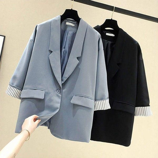 women's suits & blazers 2021 spring and autumn mid-length casual small suit women loose fashion one-button top, White;black
women's suits & blazers 2021 spring and autumn mid-length casual small suit women loose fashion one-button top, White;black