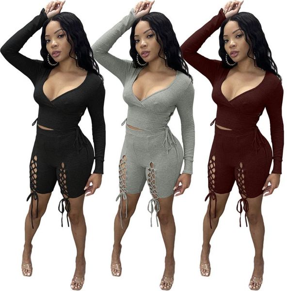 women's tracksuits somoshein two piece sets street wear ethika clothes vendors for women thread bound deep v neck tall waist wholesale, Gray
women's tracksuits somoshein two piece sets street wear ethika clothes vendors for women thread bound deep v neck tall waist wholesale, Gray