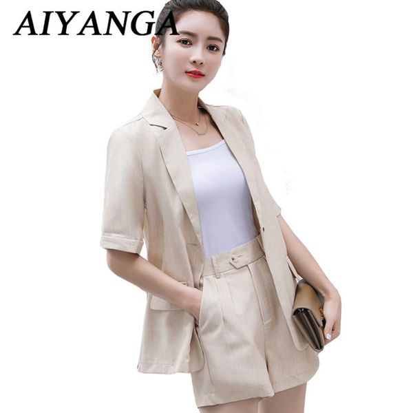 women's tracksuits summer cotton linen tracksuit for women 2021 office lady loose thin blazer and high waist shorts suit 2 pieces set f, Gray
women's tracksuits summer cotton linen tracksuit for women 2021 office lady loose thin blazer and high waist shorts suit 2 pieces set f, Gray