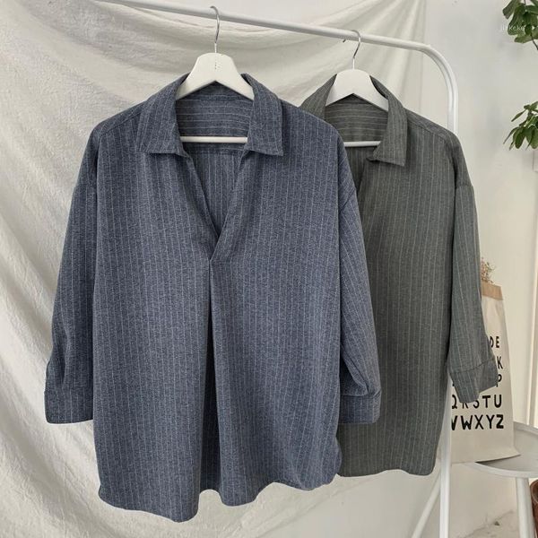 summer men shirts korean loose casual striped pullover shirts men three quarter aquare collar shirt japan harajuku male1, White;black
summer men shirts korean loose casual striped pullover shirts men three quarter aquare collar shirt japan harajuku male1, White;black