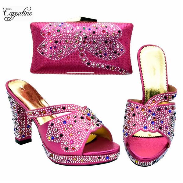 dress shoes beautiful fuchsia with colorful stones heel and evening bag set for wedding/party 333-4, height 11cm, Black
dress shoes beautiful fuchsia with colorful stones heel and evening bag set for wedding/party 333-4, height 11cm, Black