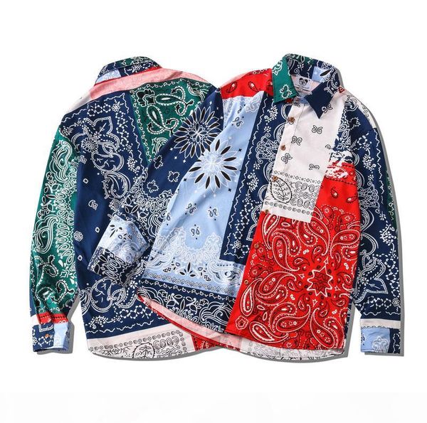 autumn winter europe america classic cool patchwork bandanna paisley men women long sleeve casual polyster shirt street shirt, White;black
autumn winter europe america classic cool patchwork bandanna paisley men women long sleeve casual polyster shirt street shirt, White;black