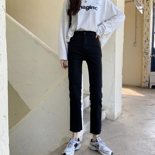 women's jeans trousers black korean style nine-point jeans female students solid color trousers suitable for women's high waist, Blue
women's jeans trousers black korean style nine-point jeans female students solid color trousers suitable for women's high waist, Blue