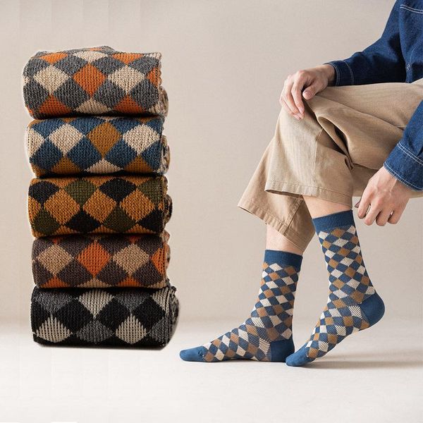 men's socks 2021 fashion breathable combed cotton retro plaid dress for men national style autumn winter, Black
men's socks 2021 fashion breathable combed cotton retro plaid dress for men national style autumn winter, Black
