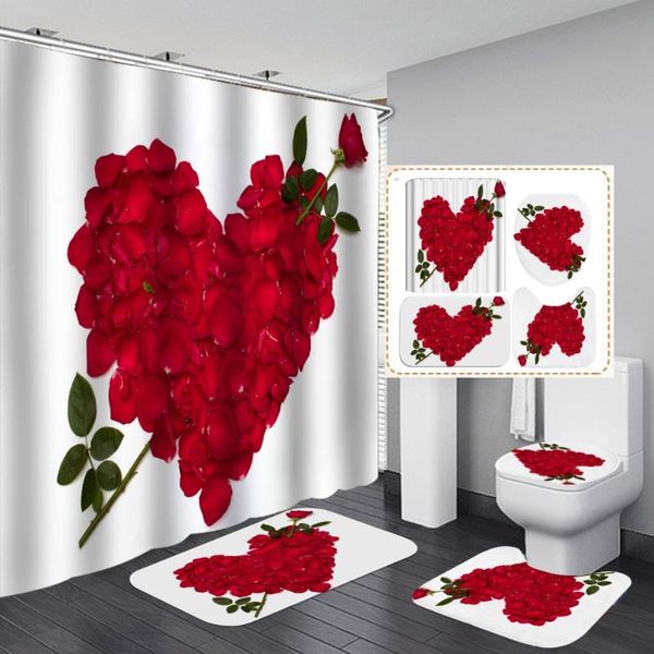 shower curtains romantic valentine's day curtain flower red rose with non slip rug mat bathroom waterproof polyester home decor
shower curtains romantic valentine's day curtain flower red rose with non slip rug mat bathroom waterproof polyester home decor