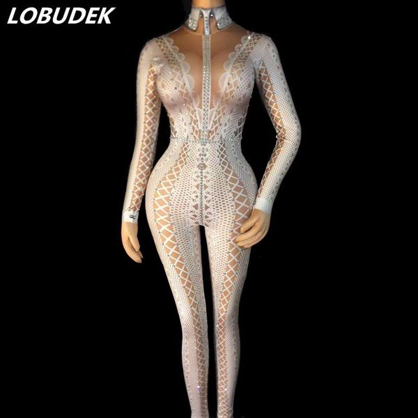women's jumpsuits & rompers white lace pattern printed crystals jumpsuit elastic female costume nightclub bar singer dancer dj stage we, Black;white
women's jumpsuits & rompers white lace pattern printed crystals jumpsuit elastic female costume nightclub bar singer dancer dj stage we, Black;white
