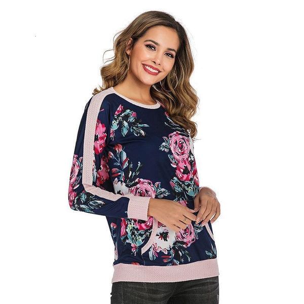 leopard flower camouflage print women's t-shirt autumn winter long sleeve round neck patchwork t-shirt with pockets, White
leopard flower camouflage print women's t-shirt autumn winter long sleeve round neck patchwork t-shirt with pockets, White