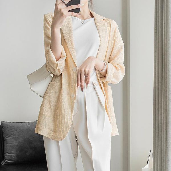 women's suits & blazers 2021 spring autumn women blazer jacket long sleeve fashion casual apricot breathable coat shirt light female of, White;black
women's suits & blazers 2021 spring autumn women blazer jacket long sleeve fashion casual apricot breathable coat shirt light female of, White;black