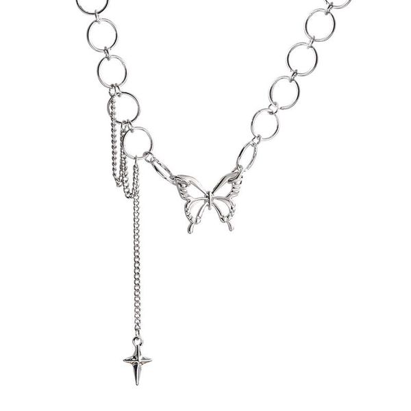 chains 2021 fashion butterfly necklace hip hop cool korean style elegant high quality, Silver
chains 2021 fashion butterfly necklace hip hop cool korean style elegant high quality, Silver