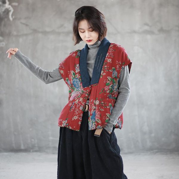 ethnic clothing lady chinese style retro vest traditional oriental women fashion print sleeveless hanfu tang suit winter waistcoat, Red
ethnic clothing lady chinese style retro vest traditional oriental women fashion print sleeveless hanfu tang suit winter waistcoat, Red