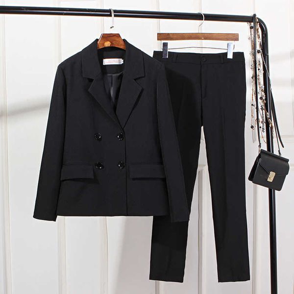 women's plus size black office jacket casual professional suit pants suits double-breasted ladies blazer slim trousers 210527, White
women's plus size black office jacket casual professional suit pants suits double-breasted ladies blazer slim trousers 210527, White