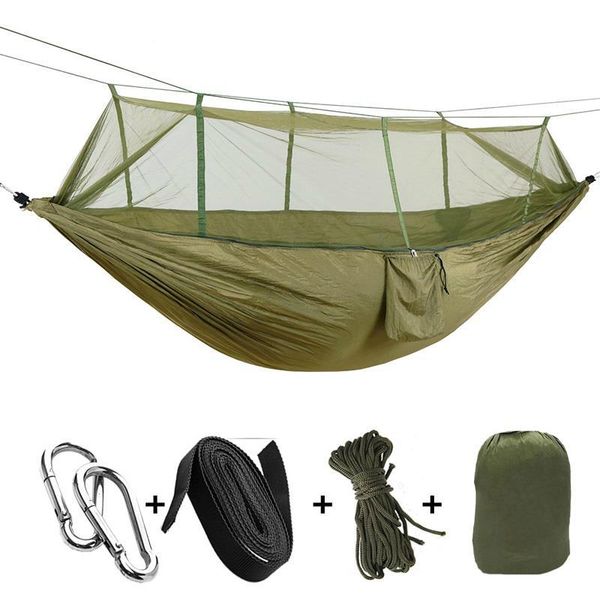 camp furniture camping/garden hammock with mosquito net outdoor 1-2 person portable hanging bed strength parachute fabric sleep swing
camp furniture camping/garden hammock with mosquito net outdoor 1-2 person portable hanging bed strength parachute fabric sleep swing