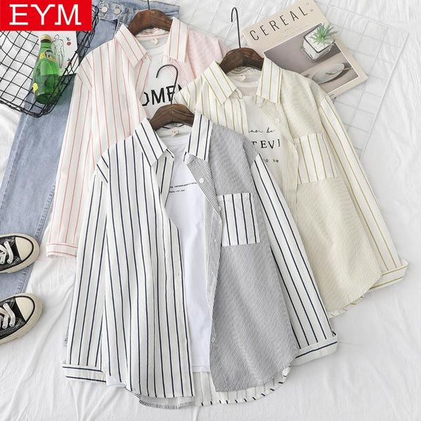 women's blouses & shirts 2021 spring women and cotton lrregular stitching design striped female long sleeve loose blouse clothes, White
women's blouses & shirts 2021 spring women and cotton lrregular stitching design striped female long sleeve loose blouse clothes, White