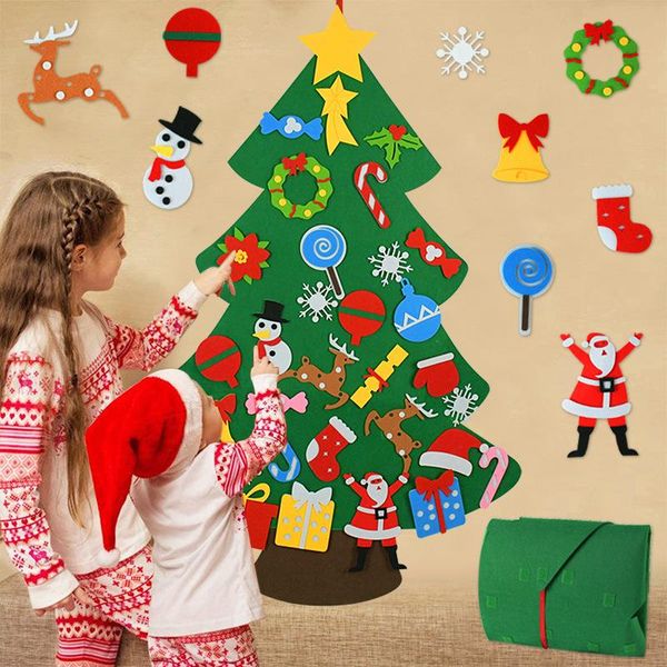 christmas decorations kids diy felt tree for home navidad 2021 ornaments toys year gifts 
christmas decorations kids diy felt tree for home navidad 2021 ornaments toys year gifts