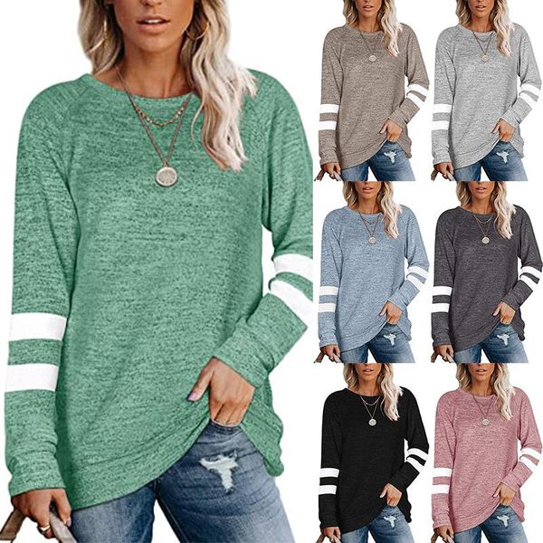 women's t-shirt ly women crewneck sweatshirts color blocks long sleeve sweaters female tunic dod886, White
women's t-shirt ly women crewneck sweatshirts color blocks long sleeve sweaters female tunic dod886, White