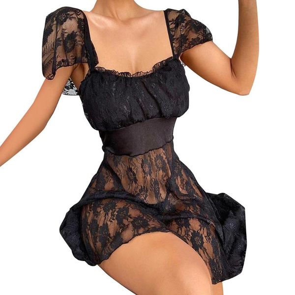 women's sleepwear women babydoll lace underwear floral pullover square neck lingerie short sleeve dress temptation perspective nightdre, Black;red
women's sleepwear women babydoll lace underwear floral pullover square neck lingerie short sleeve dress temptation perspective nightdre, Black;red