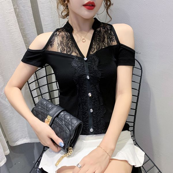 2021 summer korean clothes t-shirt fashion patchwork lace off shoulder women ropa mujer cotton shirt tees new t06201 rry9, White
2021 summer korean clothes t-shirt fashion patchwork lace off shoulder women ropa mujer cotton shirt tees new t06201 rry9, White