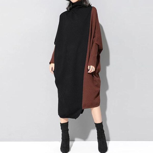 casual dresses fashion ladies patchwork long dress women spliced knitted hem irregular batwing sleeve high neck midi, Black;gray
casual dresses fashion ladies patchwork long dress women spliced knitted hem irregular batwing sleeve high neck midi, Black;gray
