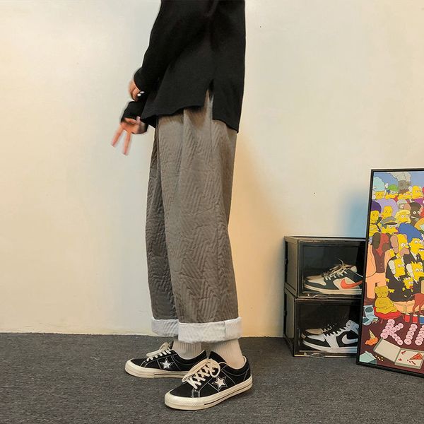 2021 winter cotton thick men's fashion retro casual wide-leg pants men streetwear wild hip-hop straight trousers mens o6eh, Black
2021 winter cotton thick men's fashion retro casual wide-leg pants men streetwear wild hip-hop straight trousers mens o6eh, Black