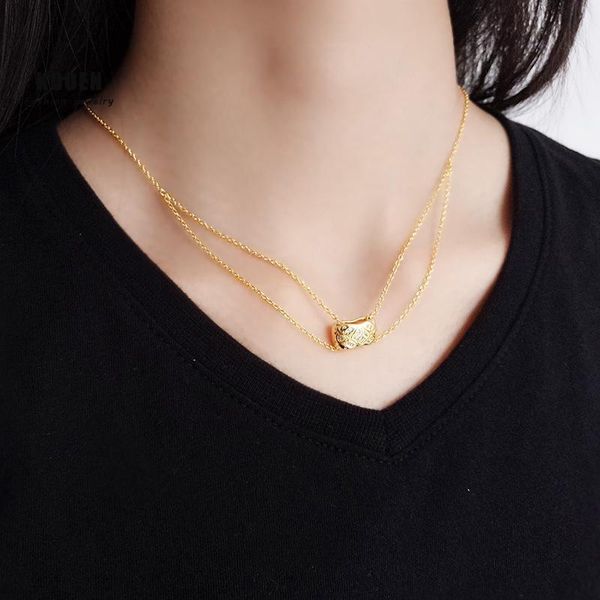 2021 new classic rhombic pattern pendant double layer necklace for woman fashion korean jewelry party girl's unusual necklace, Golden;silver
2021 new classic rhombic pattern pendant double layer necklace for woman fashion korean jewelry party girl's unusual necklace, Golden;silver