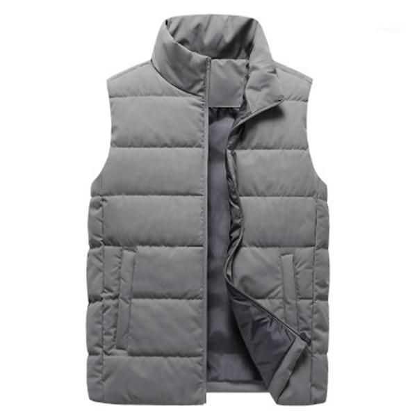outdoor t-shirts 2021 vest men's winter korean style trendy stand-up collar down padded warm jacket1, Gray;blue
