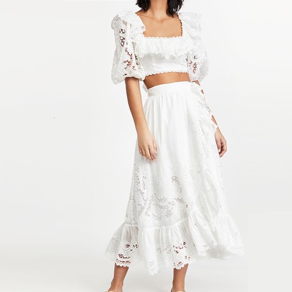 2021 new spring summer women's half-length skirt two-piece embroidered lace cropped blouse australia luxury designer 8mx8, Black
2021 new spring summer women's half-length skirt two-piece embroidered lace cropped blouse australia luxury designer 8mx8, Black