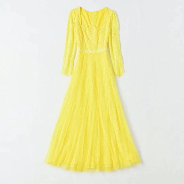 casual dresses brand lace long dress 2021 autumn women tulle mesh patchwork sleeve party maxi pink yellow, Black;gray
casual dresses brand lace long dress 2021 autumn women tulle mesh patchwork sleeve party maxi pink yellow, Black;gray