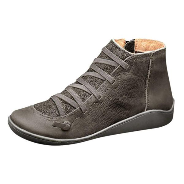 boots women's casual flat leather retro lace-up snow side zipper round toe shoes femmes chaussures, Black
boots women's casual flat leather retro lace-up snow side zipper round toe shoes femmes chaussures, Black
