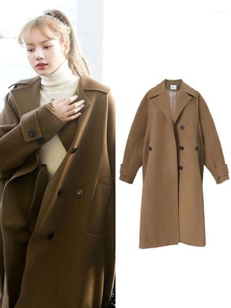 women wool coat female 2021 korean fashion warm long cloak overcoat outerwear lady double breasted chic ladies l729 women's & blends, Black
women wool coat female 2021 korean fashion warm long cloak overcoat outerwear lady double breasted chic ladies l729 women's & blends, Black